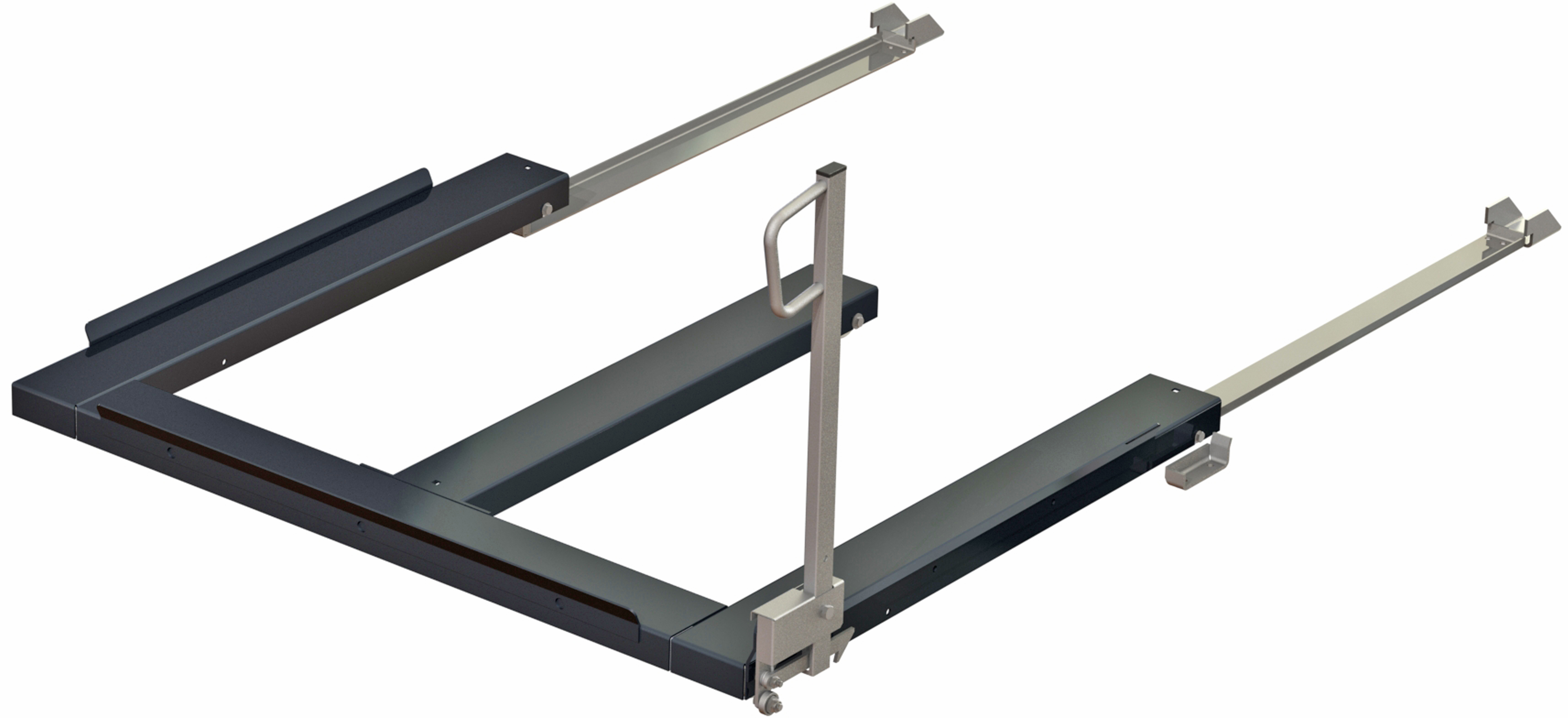 Golvmonterad utdragsenhet, 1500 kg, frontmatad, fin-pall med långsideshantering Golvmonterad utdragsenhet, 1500 kg, frontmatad, fin-pall med långsideshantering