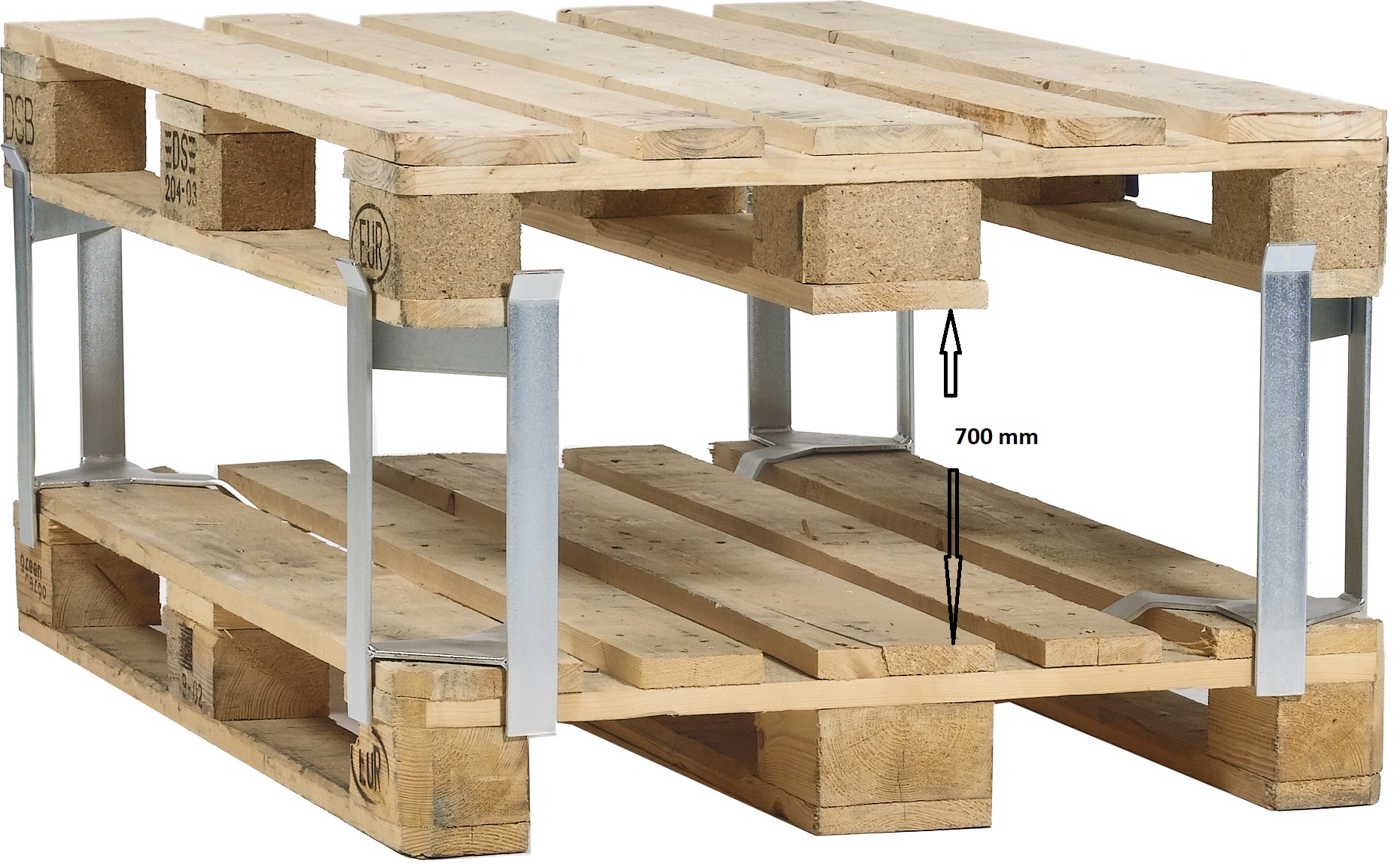 Palldistans, pall till pall, 700 mm, 1000 kg, 4-pack