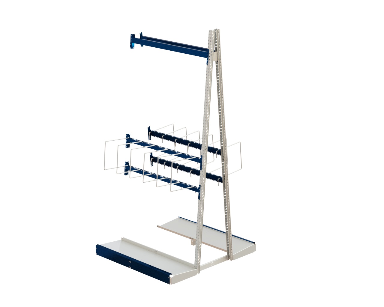 Listställ, lodur premium, tvåsidig följesektion, b=1800, h=4000, inkl. 12 avdelare