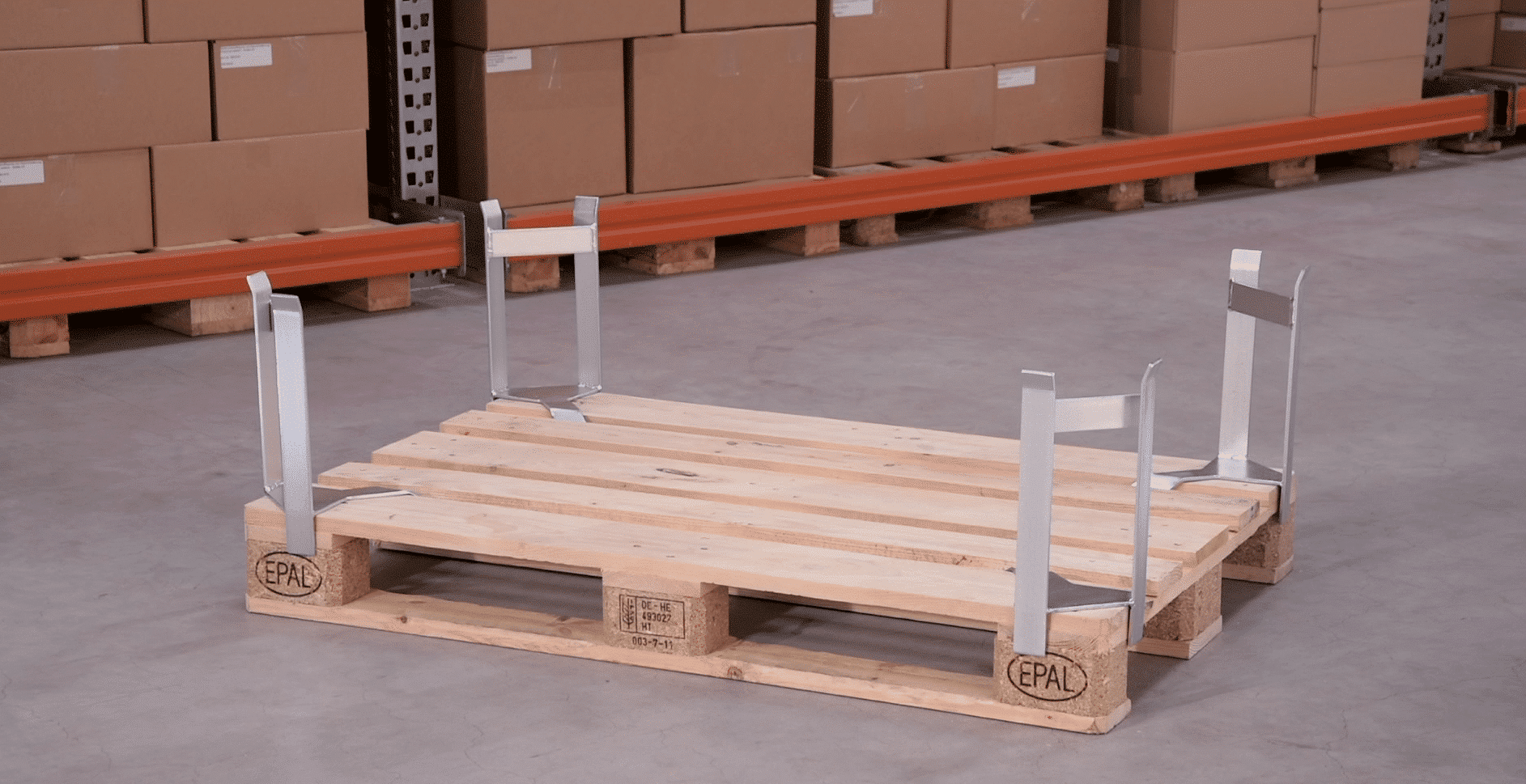 Palldistans, pall till pall, 400 mm, 1000 kg, 4-pack - image 3 Palldistans, pall till pall, 400 mm, 1000 kg, 4-pack - image 3