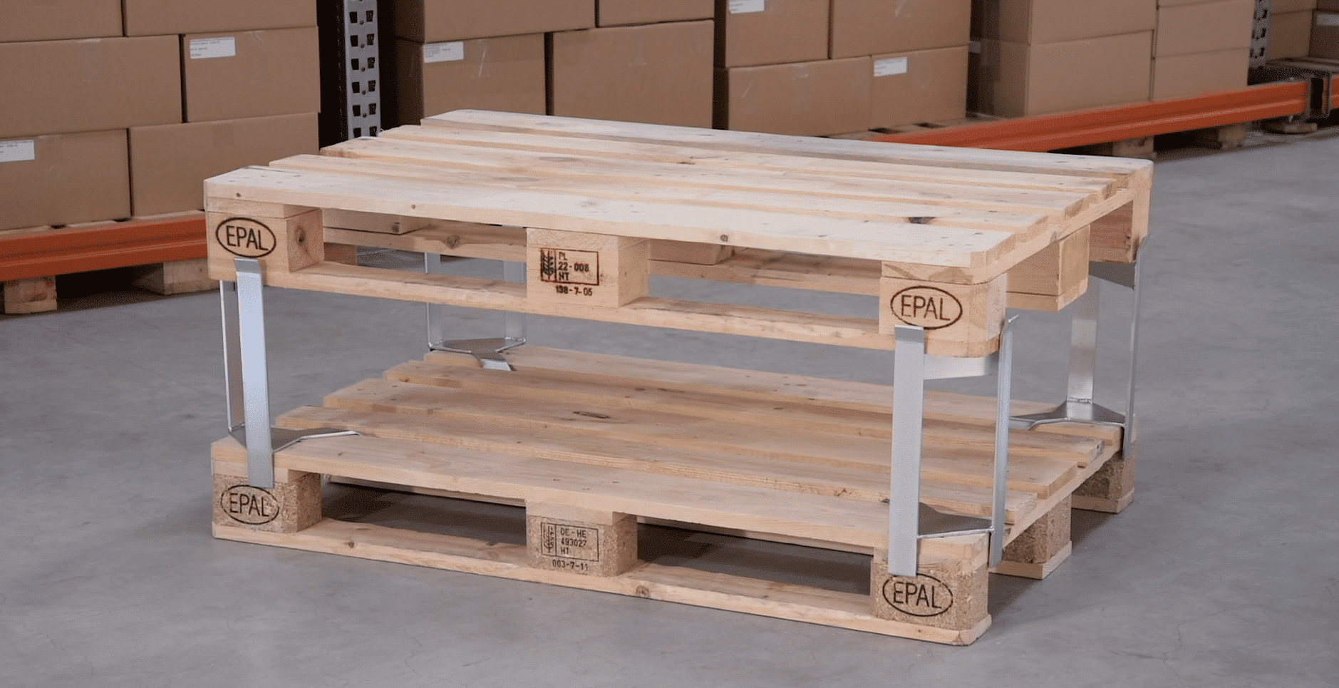 Palldistans, pall till pall, 400 mm, 1000 kg, 4-pack - image 4 Palldistans, pall till pall, 400 mm, 1000 kg, 4-pack - image 4