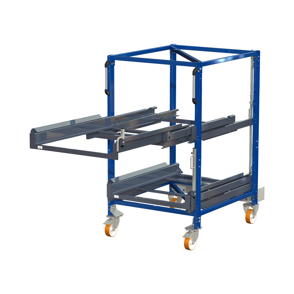Mpu - mobil pallförvaringsmodul, 300 kg, 100% utdrag, 2 utdragsenheter