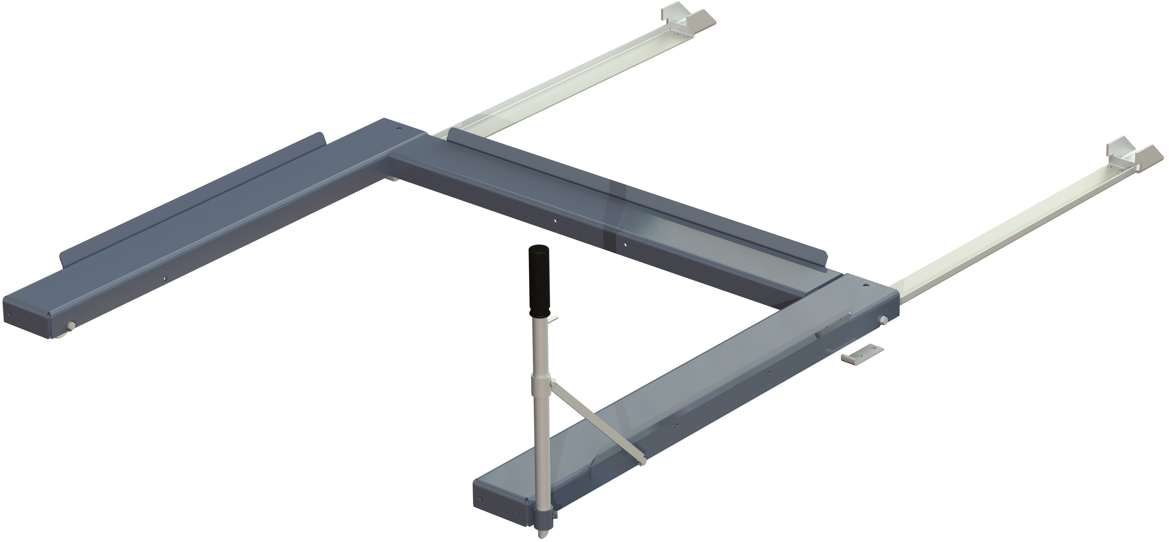 Golvmonterad utdragsenhet, 1200 kg, frontmatad, fin-pall med långsideshantering Golvmonterad utdragsenhet, 1200 kg, frontmatad, fin-pall med långsideshantering